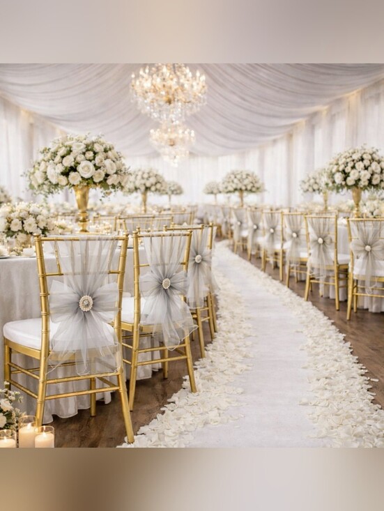 Other - 250 sheer SILVER organza chair sashes